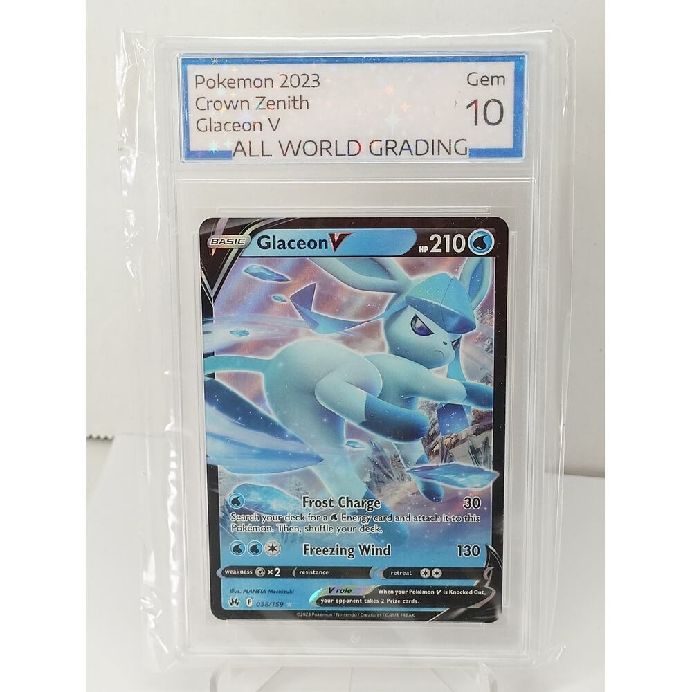 Glaceon V AWG 10 holo full art 038/159 | Pokemon Crown Zenith 2023